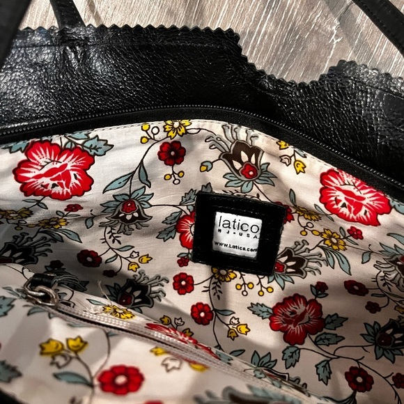 Latico Carmen Black LeatherShopper Tote. . transition from home, office,… - Picture 6 of 8